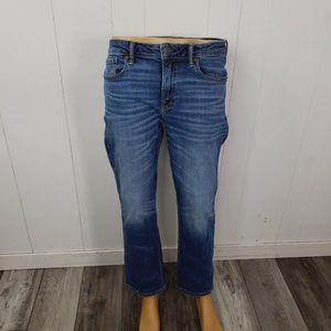 American Eagle Outfitter Men Blue Stone Wash Classic Original Straight Jeans 32